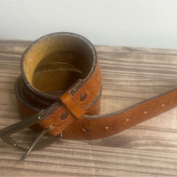 Leather Cresent Vintage Belt 38 40 Harness Large Mens Unisex Western boho rodeo - Picture 7 of 8